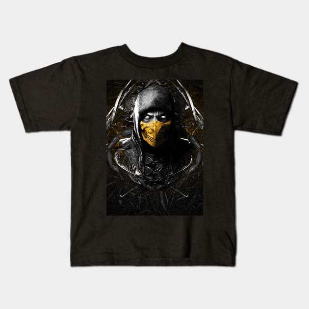 Mortal Kombat X Scorpion Kids T-Shirt by syanart